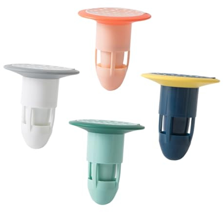 Angoily 4 pezzi Valvole Antiriflusso per Scarico Pavimento in Plastica Compatibili Doppia Tenuta Odori con Rete Protettiva per e Detriti