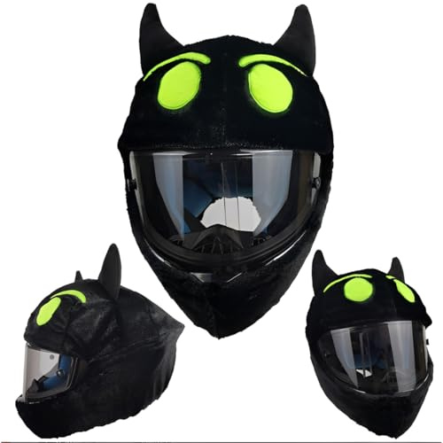 YUPZAR Cubierta de casco de moto de peluche – Accesorio divertido para casco integral, protección anti polvo y anti rayones – Cálido y elástico para moto, bici, scooter, ski o snowboard