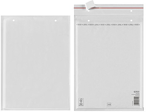 Herlitz 10917425 Luftpolstertasche H/8, 27 x 36 cm, FSC Mix Papier, PE Innenfolie, 2 Stück, weiß