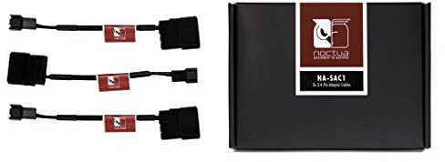 Noctua NA-SAC1, 4-Pin Molex auf 3-Pin PC Lüfteradapter 2er Pack | Adapter zum Betrieb von 3-Pin-Lüftern über Molex-Anschluss am Netzteil, abrieb- und hitzefeste ummantelt, 2er-Set