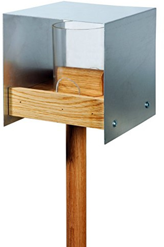 Luxus-Vogelhaus 46861e Ekfågel hus med aluminiumtak, matningsbricka och dispenser med ekställ