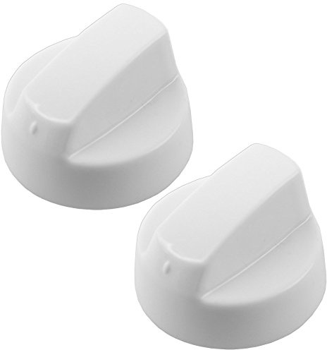 Spares2go White Control Knobs for Indesit Oven Cooker & Hob (Pack of 2 + Adaptors)