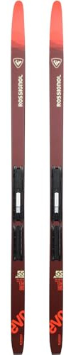 Rossignol Junior Evo Action 55 AR Lightweight Stable Beginner Nordic Touring Snow Skis with Kid's Nordic Bindings Step in, 150