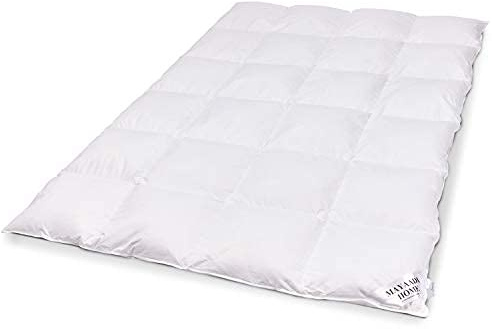 MH Mayaadi Home Premium Bettdecke Extra warm - 135 x 200 cm - Hochwertige Daunendecke - 100% Baumwolle - 85 % Federn - 15 % Daunen - Steppdecke für optimalen Schlafkomfort - 1600g