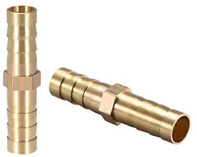 sourcing map Conector Manguera de Lengüeta, Racor Manguera Recto de Latón, Púa de 8mm DI, Adaptador Manguera Tubo de Aire Gas Agua, 2 Piezas