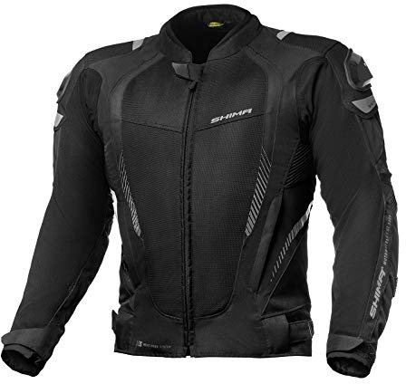 SHIMA MESH PRO Motorradjacke Herren | Sommer Mesh Motorcycle Stadt Textiljacke Männer mit Schulter Schleifers, CE Schulter Ellbogen und Rückenprotektoren, Breitenverstellung (Schwarz, 3XL)