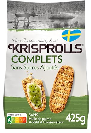 KRISPROLLS - Bollos suecos completos – sin azúcar añadido – sin aceite de palma – sin aditivos ni conservantes – 425 g