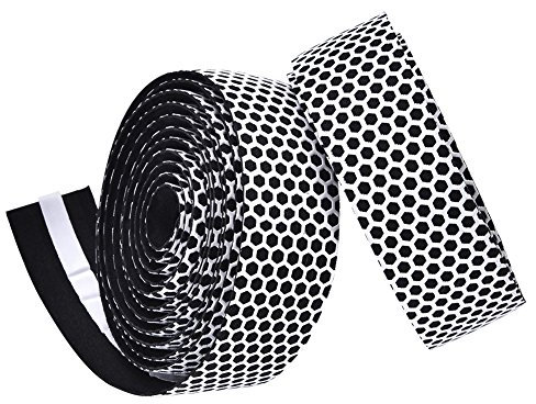 Ginyia Fahrrad Lenkerband, 1 Paar Fahrrad Lenkerband Rennrad Mountainbike Lenker Anti-Rutsch Fahrrad Lenkerband Gurt Dämpfung Klebeband Gurt Gurt Endstopfen(Weiß)
