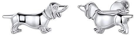 ChicSilver 925 Silber Ohrstecker Ohrringe Kleiner Katzenohrstecker Hund/Rosa/Hamsa/Deer/Schmetterling/Perlen Ohrringe Damen Mädchen Tierohrschmuck mit Geschenkebox für Weihnachten Valentinstag Geburtstag