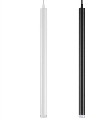 GHiycotdl Led Ciondolo lampada luce del cilindro Isola per cucina sala da pranzo Bar negozio decorazione contatore tubo cilindro pendente cucina luminosa lampade (610mm 9W, Warm White, Black)