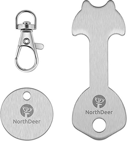 Shopping Trolley Release Key - Stainless Steel Removable Shopping Trolley Token Coin Keyring (1 Set)