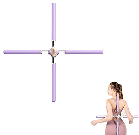 chislim Yoga Sticks Stretching Tools,Open Back Artifact,Back Straightener Posture Corrector for Adult and Child Relieve Back,Neck Pain (Purple)