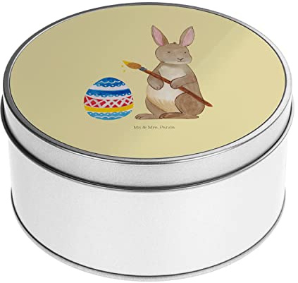 Mr. & Mrs. Panda Blechdose rund Hase Eier Malen - Ostergeschenke, Osterdeko, Geschenk, Osterdeko, Geschenke zu Ostern, Vorratsdosen, Osterblume,