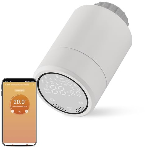 EMOS GoSmart radiatortermostat med app, programmerbar ZigBee Smart Home termostat, justerbar hysteres, kompatibel med Tuya, Smart Life, Alexa, Google Assistant