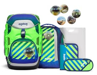 ergobag Pack Set ergonomischer Schulrucksack, Schulranzen, Vorgänger-Kollektion, flexibel 6-teilig 1.Klasse Grundschule