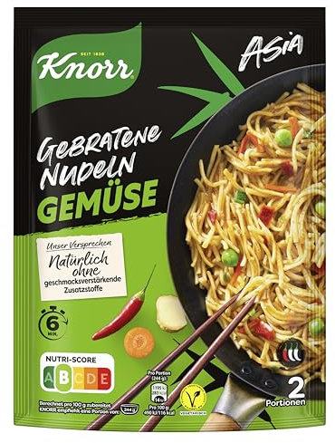 Knorr Asia Gebratene Nudeln Gemüse schnelles Nudelgericht fertig in nur 6 Minuten 125 g 1 Stück