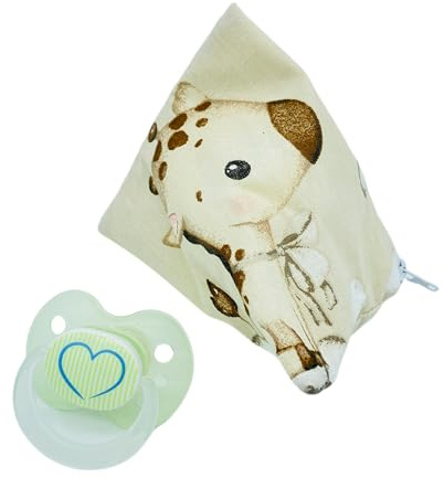 Aufbewahrung Schnuller-Tasche XL für 2-4 Nuckel Giraffe creme beige