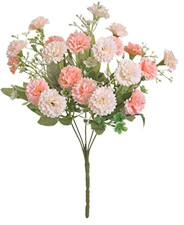 RWRAPS Artificial Flowers Korean Style20 Heads Artificial Flowers Fake Flowers Holding Flowers Bouquet Small Lilac Carnation (Color : Purple) (Champagne)
