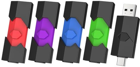 Vansuny Chiavetta USB C 32 GB 5 Pezzi, Doppio Connettore Penna con Type-C e Type-A, Retrattile USB C 32GB per Smartphone, Tablet, Mac e Computer