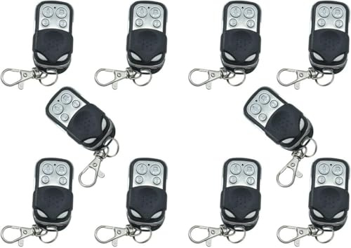 SQUADO Lot de 10 télécommandes universelles pour portail automatique duplicateur sans fil à distance universel 433 mhz