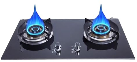 Cuisinière À Gaz Portable Avec 2 Brûleurs, Cuisinière À Gaz 5,2 KW, Cuisinière De Comptoir De Cuisine, Avec Protection Contre Les Flammes, For Gaz Naturel/gaz De Pétrole Liquéfié(LPG)