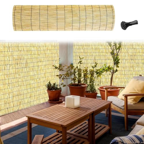 LRHELPBNR Valla De Caña Natural Valla Decorativa De Caña Valla De Caña Cañizo Jardin Ocultacion para Jardín Exterior Balcón Terraza(1.53x2m/5x6.5ft)