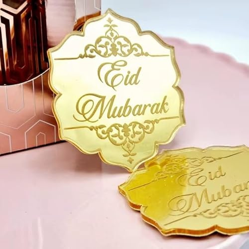 6 Eid Mubarak Cupcake Discs Toppers, Eid Cupcake Disc, Gold Eid Cake Toppers, Eid Lantern Cupcake Topper, Eid Gift Tags, Eid Gift Charms, Eid Cake Decorations.