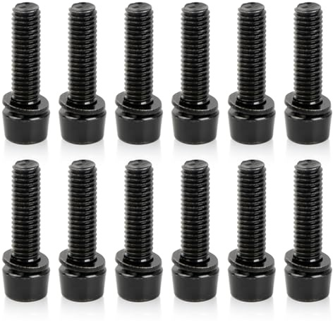 LBJFYHJN 12 Stück Fahrrad Vorbau Schrauben M5x18mm, M5 Schrauben, Fahrradschaftschrauben,Fahrrad Kegelschrauben,Kegelkopf Schraube für Mountainbike