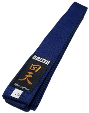KAITEN Karategürtel - 4 cm Breit - Länge 230 bis 350 cm - Kräftige Farben weiß gelb orange grün blau violett braun - Farbgurt Baumwolle