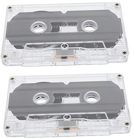 EXCEART Cassette Audio Standard 30, Lot De 2 Bandes pour Enregistrement Vocal, Utilisation Audio Et Musique, Format Compact, Couleur Transparente, pour Amateurs De Sons Vintage