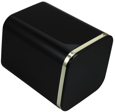 VALICLUD Poubelle de Bureau Mini 2 L en Abs Noir, Format Compact | Couvercle à Pression, Usage Maison et Dortoir, Design Simple et Élégant, Petit Format pour Table et Meuble