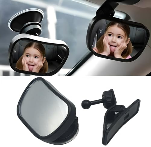 KEWUF 1 Pcs Specchietto Retrovisore Bambini, Specchio Auto Neonato Sedile Posteriore, Specchio Macchina Neonato, 360 ° Specchietto per Seggiolino Auto, Specchio Bambini Auto, Accessori Auto Neonato