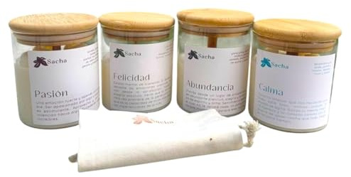 Vela Aromática Ecológica de Soja con Aceites Esenciales – Vela Perfumada para Aromaterapia, Relajación y Meditación 400 g Mecha de Algodón Aroma Surtidos Aleatorio (1 Unidad)
