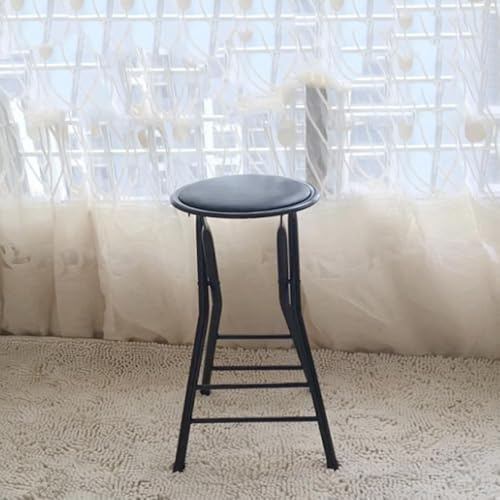 MACAGGTNTU Sedia Da Bar Alta Portatile 60 Cm 70 Cm Sgabello Da Bar Pieghevole Sgabello Da Bagno Sgabello Da Giardino Campeggio Esterno(All black,60cm/24in)