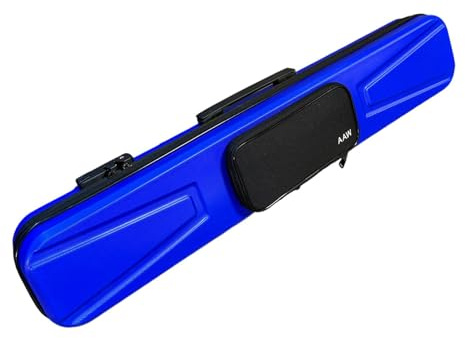Harilla Pool-Queue-Koffer, Pool-Tasche, Träger, Zahlenschloss, 6 Steckplätze, Billard-Queue-Halter, Schutztasche für Club-Sportreisen, Blau