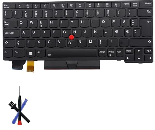 Table-King Clavier de Remplacement rétroéclairé Applicable Lenovo Thinkpad X280 A285/X390 X395/L13 Gen1/S2 Gen6/S2 5th Gen S2 (Norvégien)