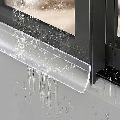 Machtiging Barriera Impermeabile per Porte E Finestre,Barra Parapioggia Impermeabile Autoadesiva,Deflettori d'Acqua per Porte E Finestre,previene Le perdite di Pioggia,Uso su Finestre Scorrevoli