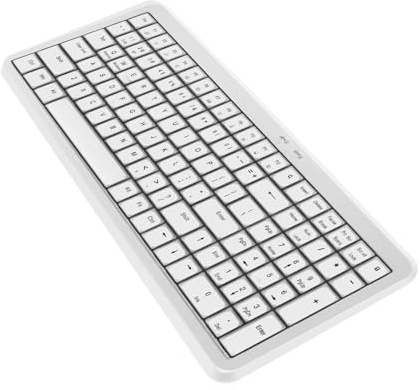 SENECESLI Tastiera Wireless USB 2.4G, Tastiera Cordless Silenziosa per Computer Portatile, 105 Tasti Full Size con Tastierino Numerico per PC Desktop Notebook (WHITE)