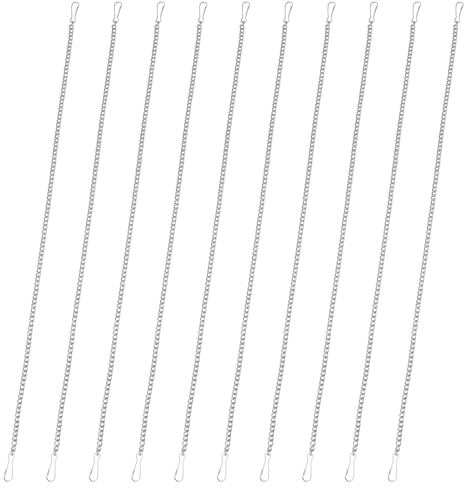 Goktvai 10pcs Stained Glass Window Chains, 50cm/20in Suncatcher Picture Hanging Chain with Safety Hooks, Outdoor Decorative Panel for Window Wall Garden Kitchen Living Room Supplies Accessories