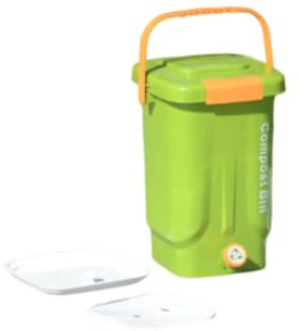 Harilla Composteur de Cuisine Bac à Compost Seau à Déchets Organisateur de Jardin Matériau Résistant Fonction Réutilisable Adapté pour Collecte de Déchets, 26 Cm X 25.5 Cm X 36