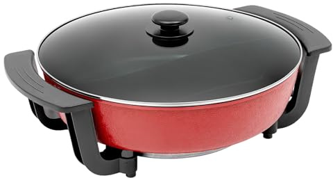 Pentola calda elettrica in alluminio di alta qualità, multifunzione Hot Pot con 5 livelli di temperatura e capacità 6L, per riunioni di famiglia, cottura rapida e uniforme