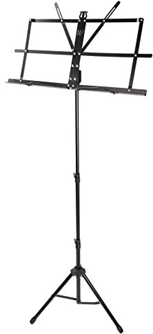 Windsor 050151-BK Adjustable Folding Sheet Music Stand with Carry Case Black