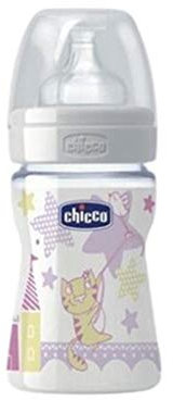 Biberon Bottiglia In Plastica Tettarella In Silicone 1 Foro Rosa Linea Benessere 150 Ml