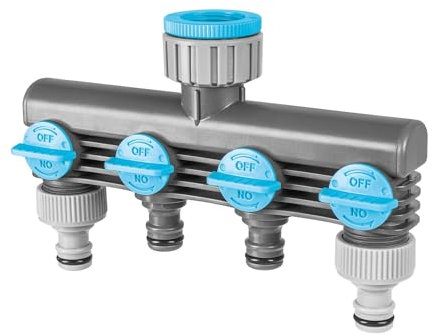 Cellfast El distribuidor de 4 vías de IDEAL permite conectar cuatro sistemas a un grifo simultáneamente, regulando suavemente el flujo de agua, 52-240