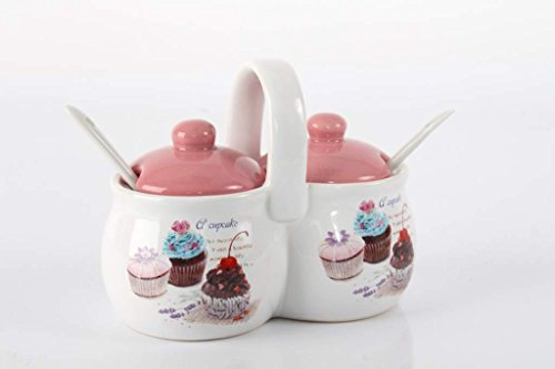 Set de 2 - Saucière Cupcake - gâteau en céramique - vintage rétro