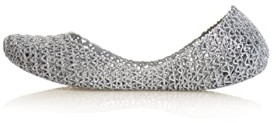 Melissa Ballerines Campana Papel 20 à Bout fermé pour Femme, Paillettes argentées 50711, 38