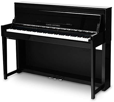 Classic Cantabile UP-1 SH E-Piano (88 Tasten, 3-fach Sensorik, Twinova-Piano, 22 Effekte, Dämpfersimulation, MP3-Recorder, Mic In, OLED Display, 40 hochwertige Sounds, 3 Pedale) schwarz hochglanz