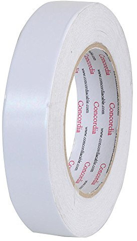 Cinta adhesiva de doble cara, 25 mm x 33 m, color blanco