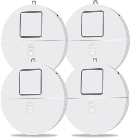 Window Alarm 4 Packs - Loud 120dB and Vibration Sensors Compatible With Virtually Any Window - Glass Break Security Sensor - Low Battery LED Indicator