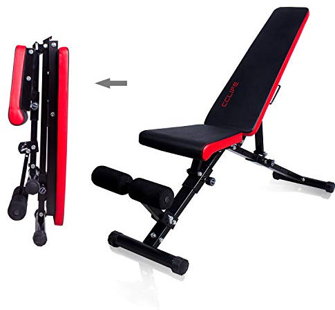 CCLIFE Multifunktion Hantelbank fertig montiert geliefert 7-Fach verstellbar klappbar Bankdrücken Weight Bench Schrägbank